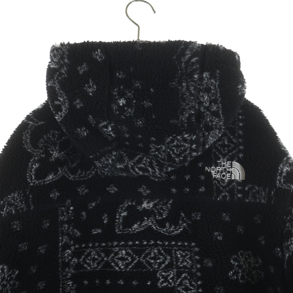 THE NORTH FACE(ザノースフェイス) NOVELTY PLAY GREEN FLEECE HOODIE ペイズリー柄 フーデッド ジップアップ ボアジャケット ブラック NJ4FN67A