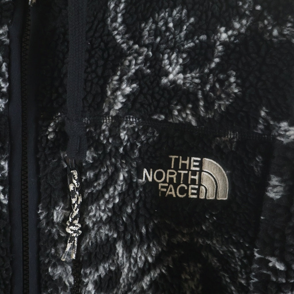 THE NORTH FACE(ザノースフェイス) NOVELTY PLAY GREEN FLEECE HOODIE ペイズリー柄 フーデッド ジップアップ ボアジャケット ブラック NJ4FN67A