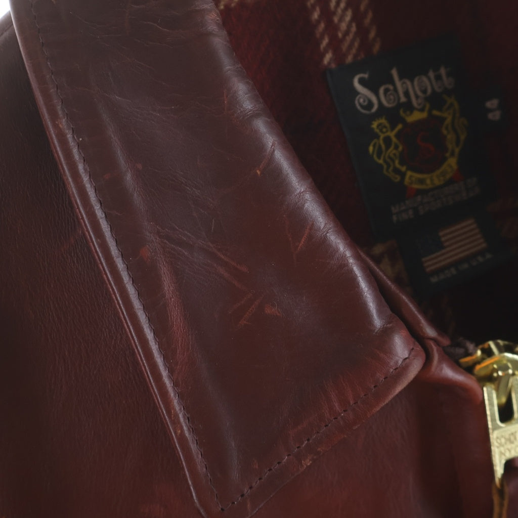 SCHOTT(ショット) 6103us ホーウィン クロムエクセルレザー シングル ジャケット ボルドー 7436