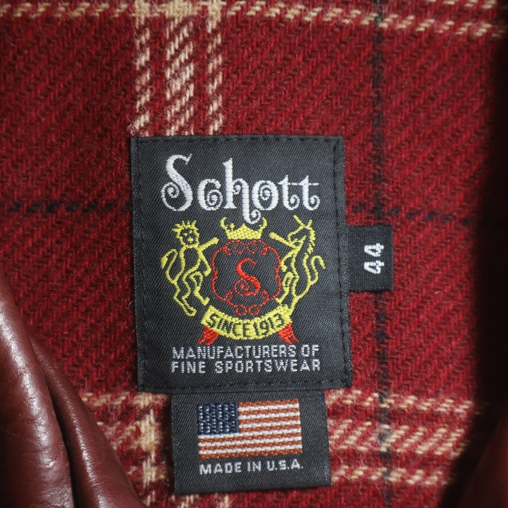 SCHOTT(ショット) 6103us ホーウィン クロムエクセルレザー シングル ジャケット ボルドー 7436
