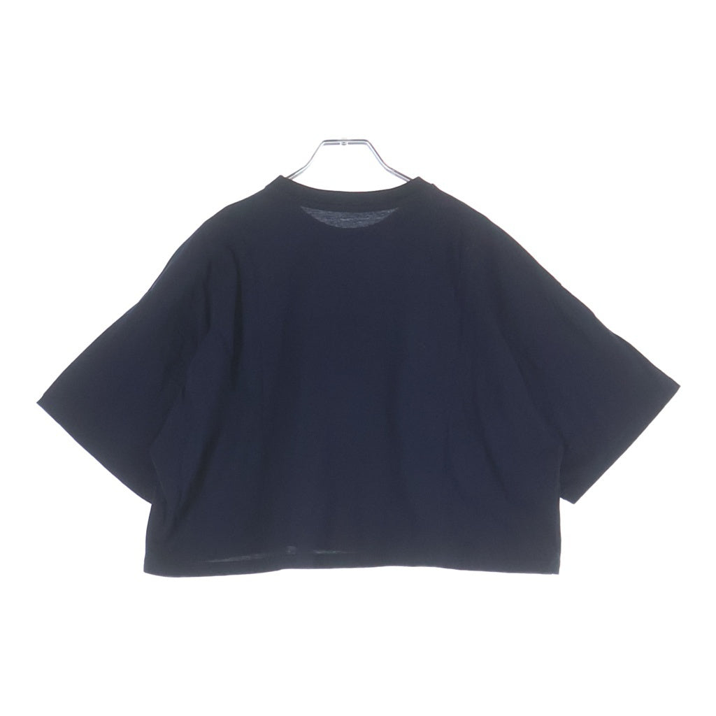 miumiu(ミュウミュウ) 23AW Cropped Jersey T-Shirt クロップドジャージーTシャツ 半袖カットソー レディース ネイビー MJN385 S232