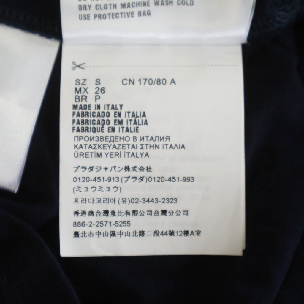 miumiu(ミュウミュウ) 23AW Cropped Jersey T-Shirt クロップドジャージーTシャツ 半袖カットソー レディース ネイビー MJN385 S232