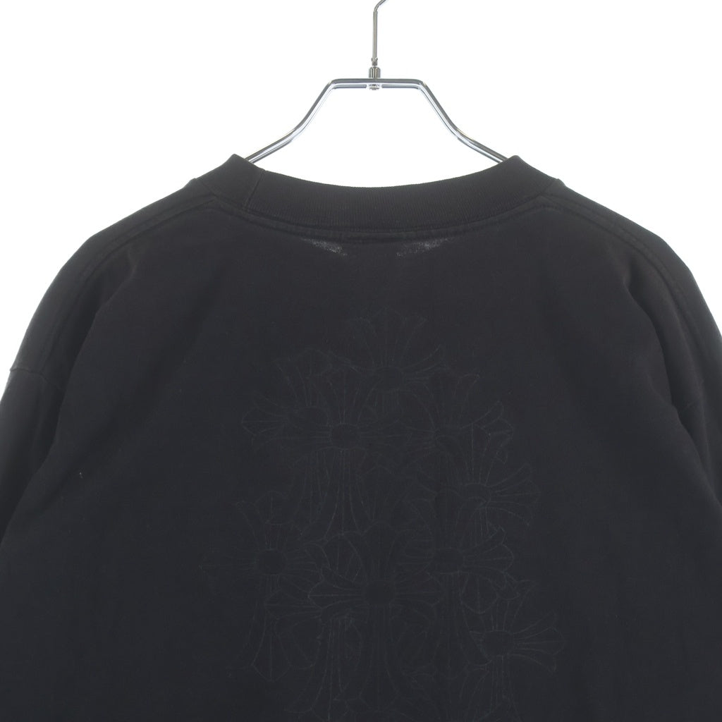 CHROME HEARTS(クロムハーツ) OLD CEMETERY CROSS L/S TEE オールド セメタリーロゴプリント クルーネック 長袖 Tシャツ カットソー ブラック
