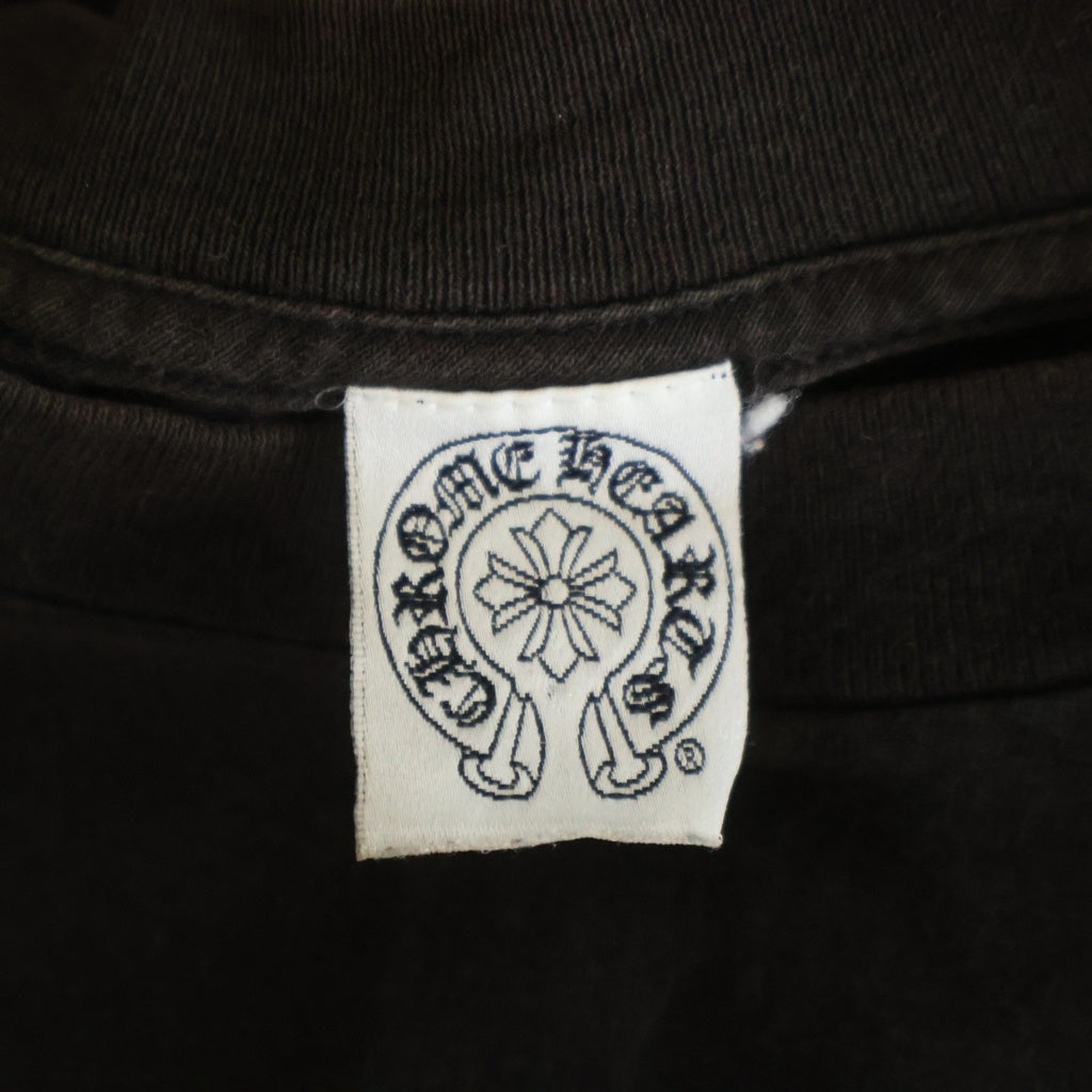 CHROME HEARTS(クロムハーツ) OLD CEMETERY CROSS L/S TEE オールド セメタリーロゴプリント クルーネック 長袖 Tシャツ カットソー ブラック