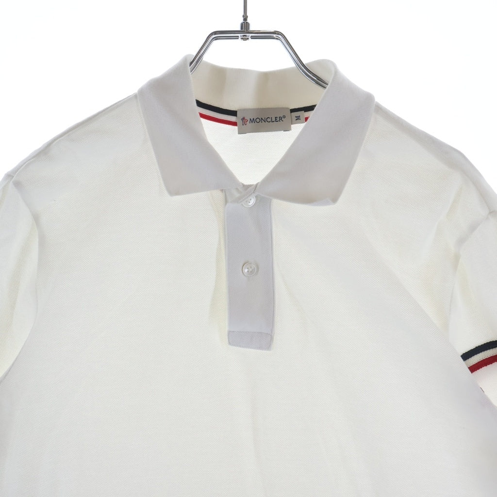 MONCLER(モンクレール) MAGLIA POLO MANICA CORTA ロゴワッペン 半袖ポロシャツ ホワイト 210918345500