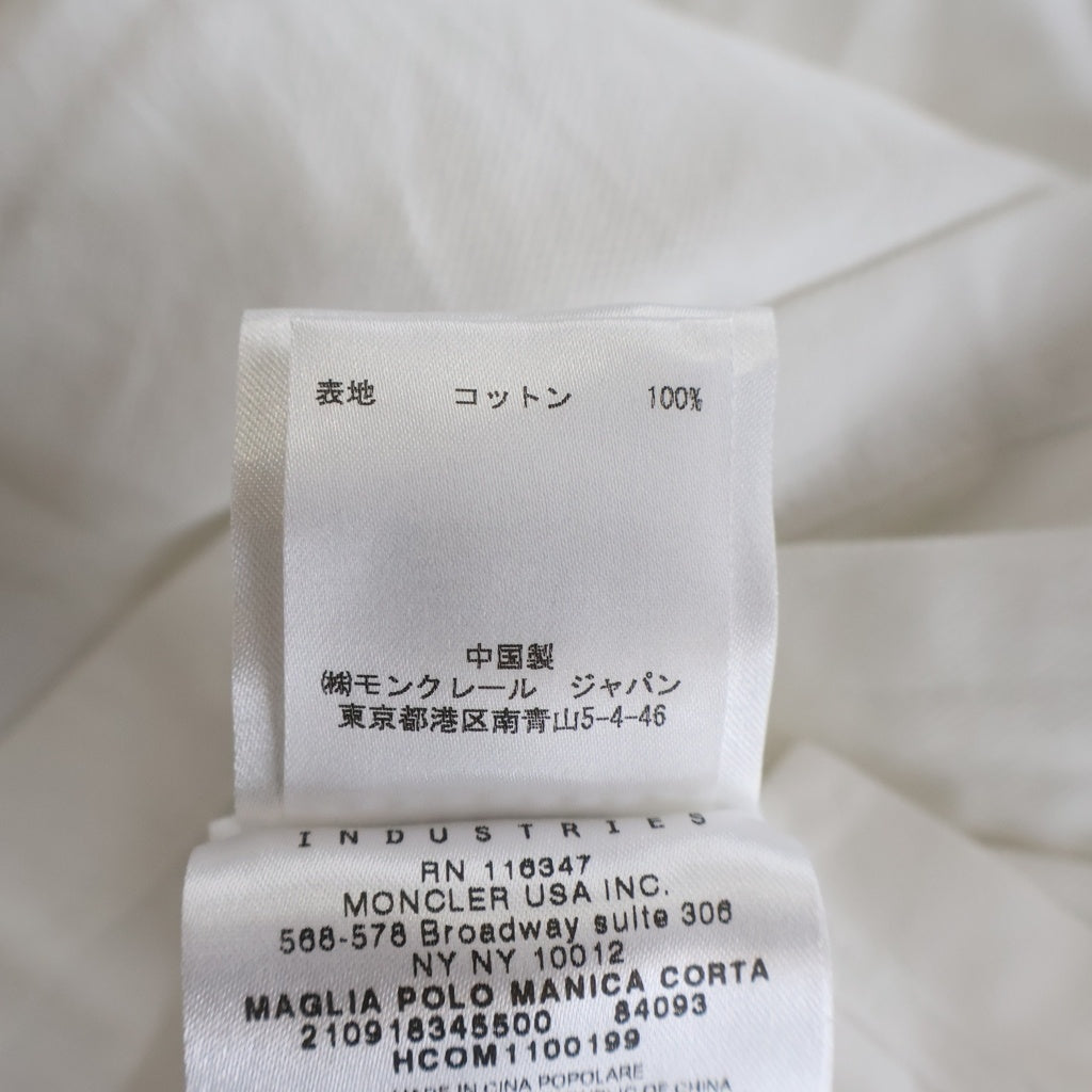 MONCLER(モンクレール) MAGLIA POLO MANICA CORTA ロゴワッペン 半袖ポロシャツ ホワイト 210918345500
