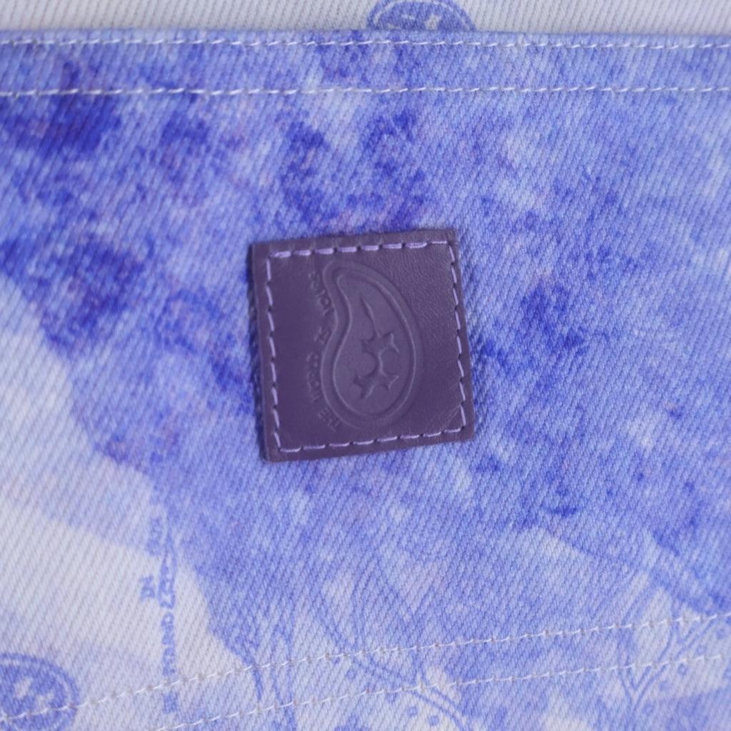 THE WORLD IS YOURS(ザ ワールド イズ ユアーズ) Paisley Pants ペイズリー総柄ダブルニーワークパンツ カーペンターパンツ パープル 3AW21-CL-WPPA-MA