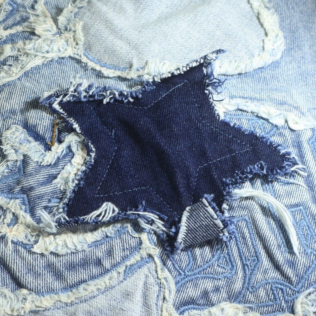 NO BRAND(ノーブランド) MENACE メナス DENIM PATCH WORK JACKET