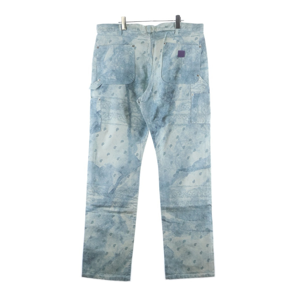 THE WORLD IS YOURS(ザ ワールド イズ ユアーズ) Paisley Pants ペイズリー総柄ダブルニーワークパンツ カーペンターパンツ ブルー 3AW21-CL-WPPA-MA