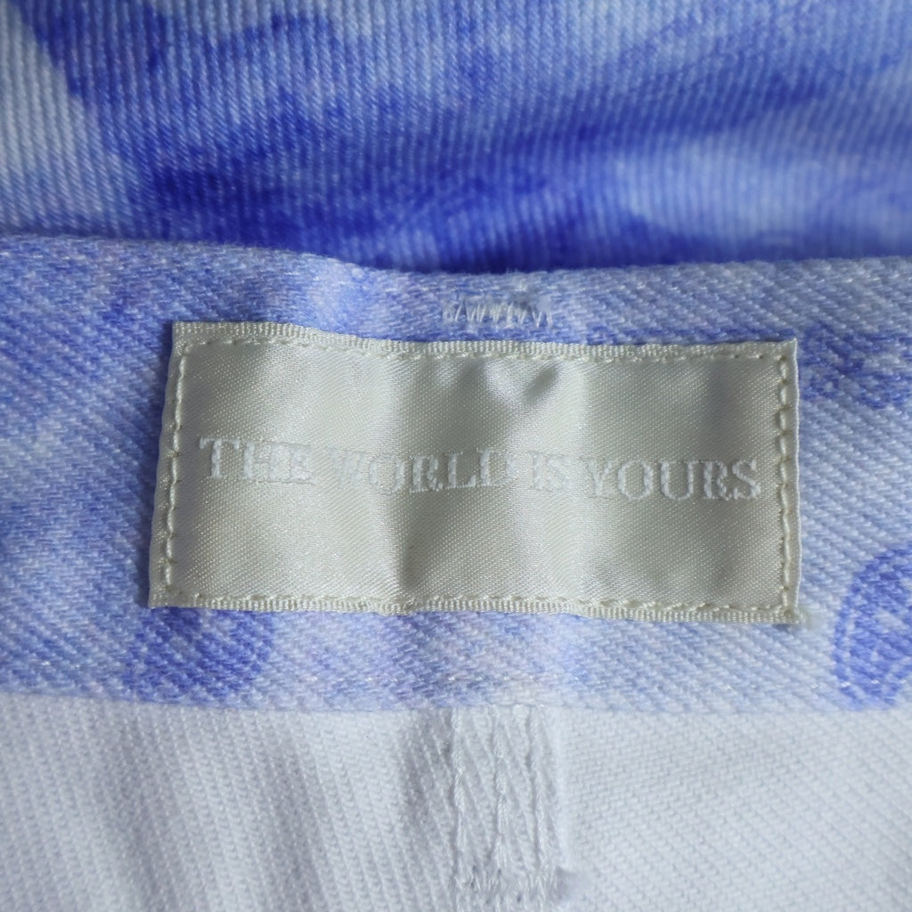THE WORLD IS YOURS(ザ ワールド イズ ユアーズ) Paisley Pants ペイズリー総柄ダブルニーワークパンツ カーペンターパンツ パープル 3AW21-CL-WPPA-MA