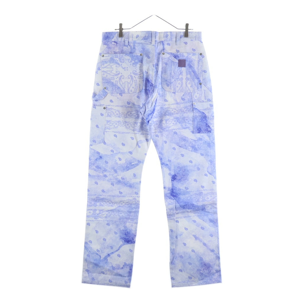 THE WORLD IS YOURS(ザ ワールド イズ ユアーズ) Paisley Pants ペイズリー総柄ダブルニーワークパンツ カーペンターパンツ パープル 3AW21-CL-WPPA-MA