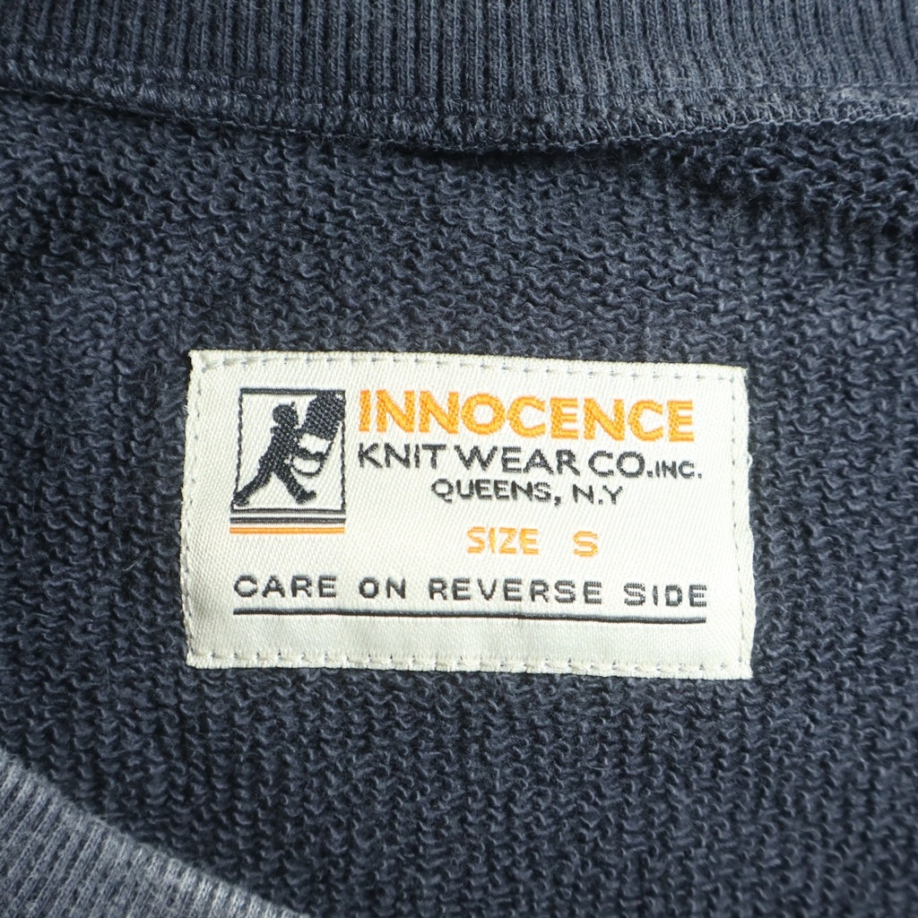 Innocence NYC(イノセンス) 22SS ワンポイントロゴ刺繍クロップドスウェットトレーナー グレー ICN-22SS-SWT002