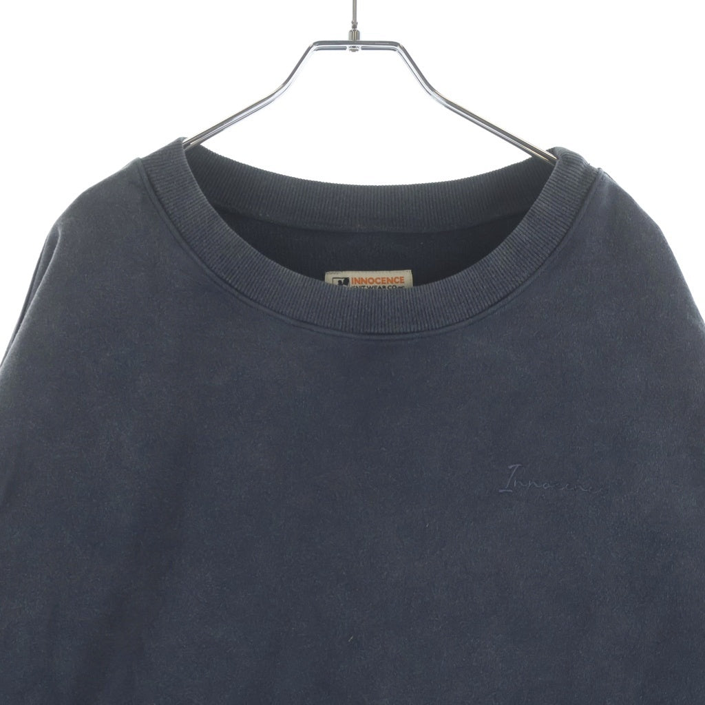 Innocence NYC(イノセンス) 22SS ワンポイントロゴ刺繍クロップドスウェットトレーナー グレー ICN-22SS-SWT002