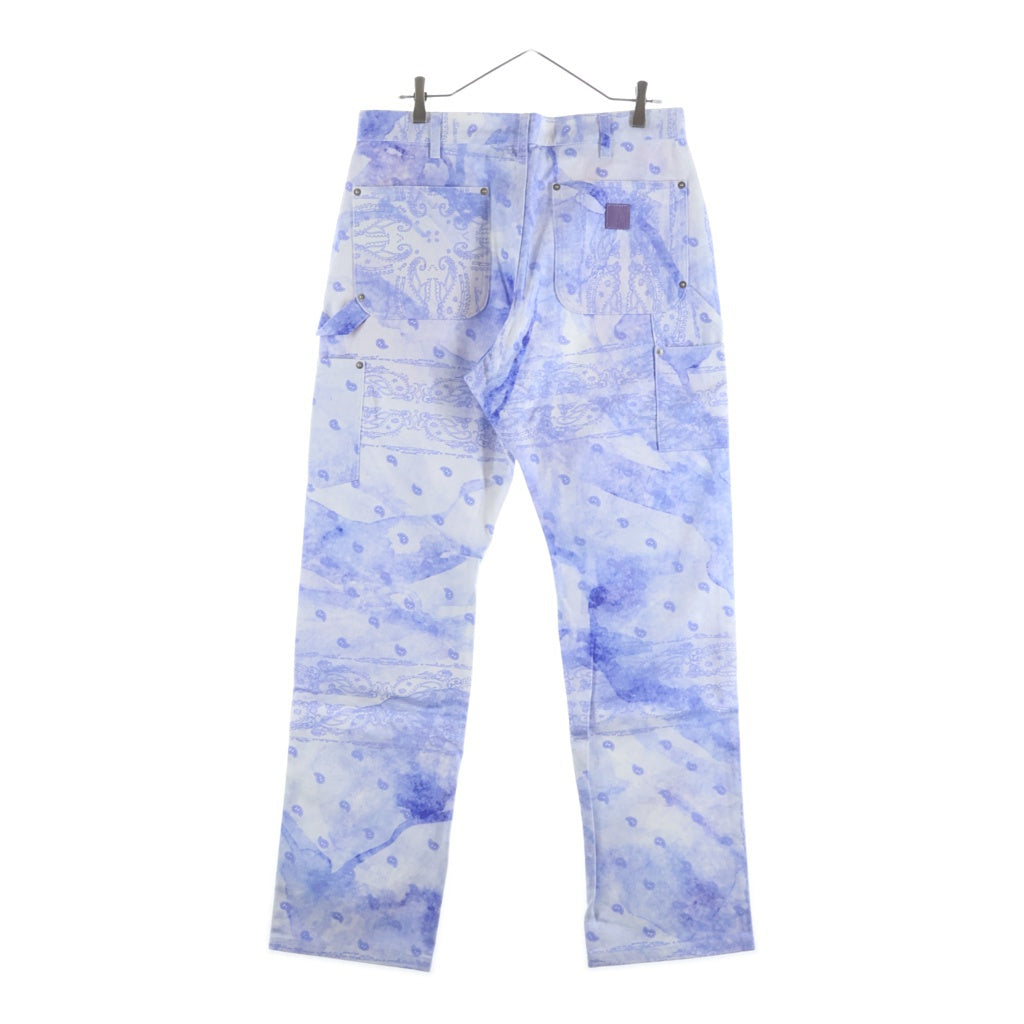 THE WORLD IS YOURS(ザ ワールド イズ ユアーズ) Paisley Pants ペイズリー総柄ダブルニーワークパンツ カーペンターパンツ パープル 3AW21-CL-WPPA-MA
