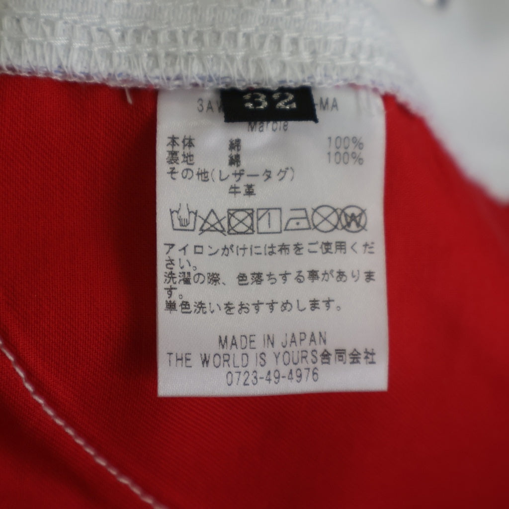THE WORLD IS YOURS(ザ ワールド イズ ユアーズ) Paisley Pants ペイズリー総柄ダブルニーワークパンツ カーペンターパンツ パープル 3AW21-CL-WPPA-MA