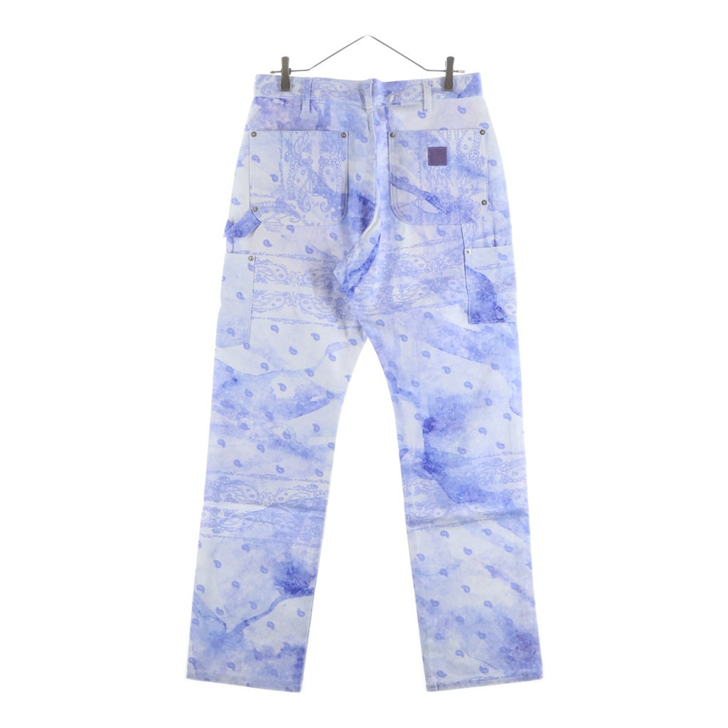 THE WORLD IS YOURS(ザ ワールド イズ ユアーズ) Paisley Pants ペイズリー総柄ダブルニーワークパンツ カーペンターパンツ パープル 3AW21-CL-WPPA-MA
