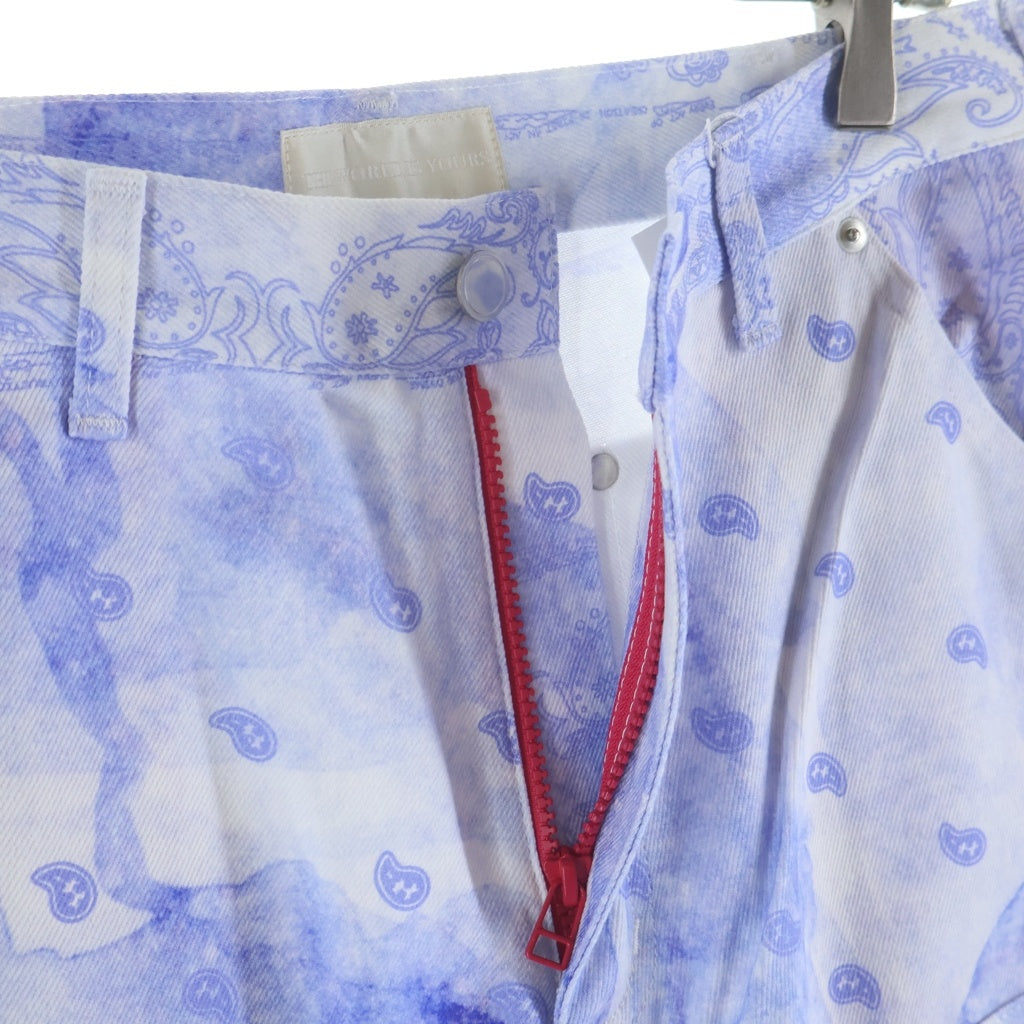 THE WORLD IS YOURS(ザ ワールド イズ ユアーズ) Paisley Pants ペイズリー総柄ダブルニーワークパンツ カーペンターパンツ パープル 3AW21-CL-WPPA-MA