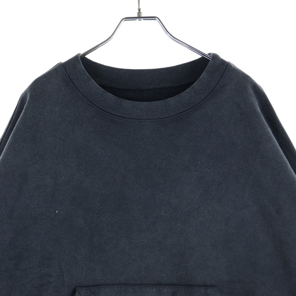 Innocence NYC(イノセンス) 22SS ワンポイントロゴ刺繍クロップドスウェットトレーナー グレー ICN-22SS-SWT002