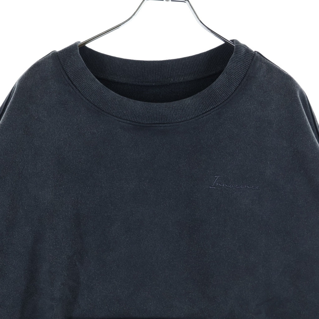 Innocence NYC(イノセンス) 22SS ワンポイントロゴ刺繍クロップドスウェットトレーナー グレー ICN-22SS-SWT002