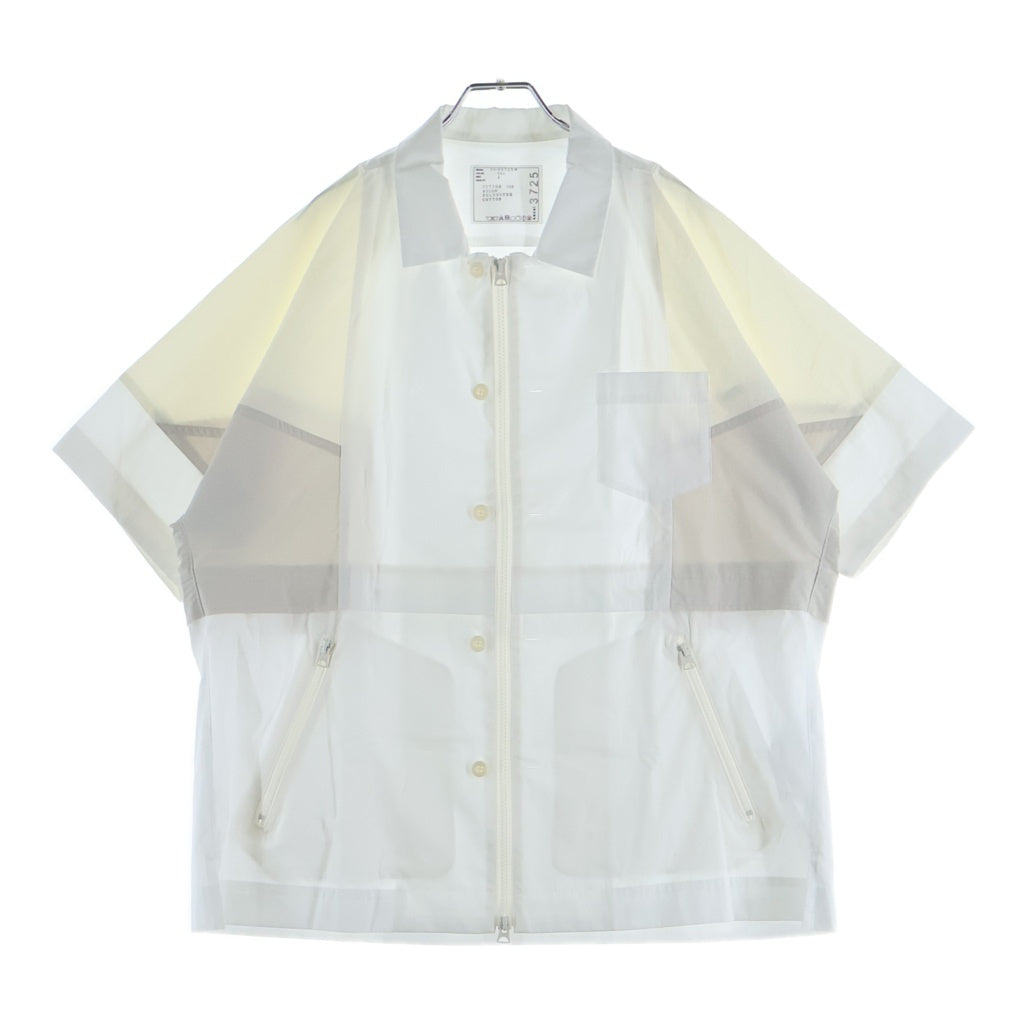 Sacai(サカイ) 25SS POPLIN TASLAN NYLON SHIRT ポプリン タスラン ナイロン シャツ ホワイト 25-03725M