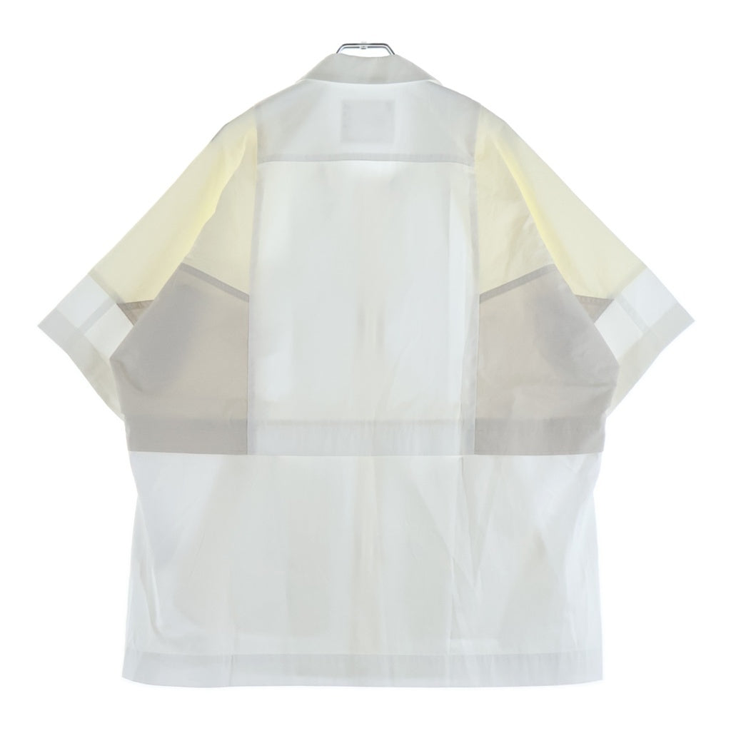 Sacai(サカイ) 25SS POPLIN TASLAN NYLON SHIRT ポプリン タスラン ナイロン シャツ ホワイト 25-03725M