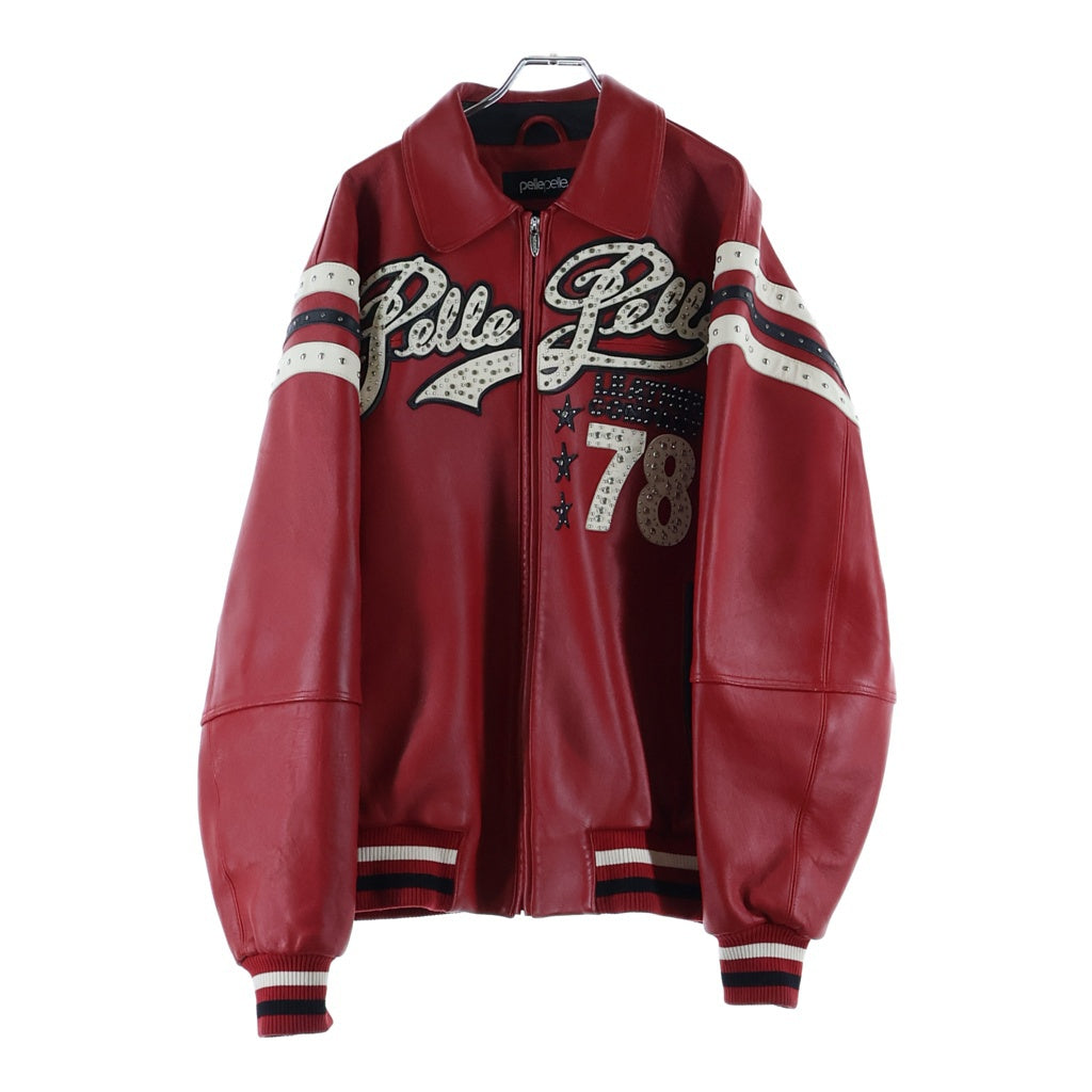 pelle pelle(ペレペレ) Encrusted Varsity Jacket エンクラステッド バーシティ ジャケット レッド