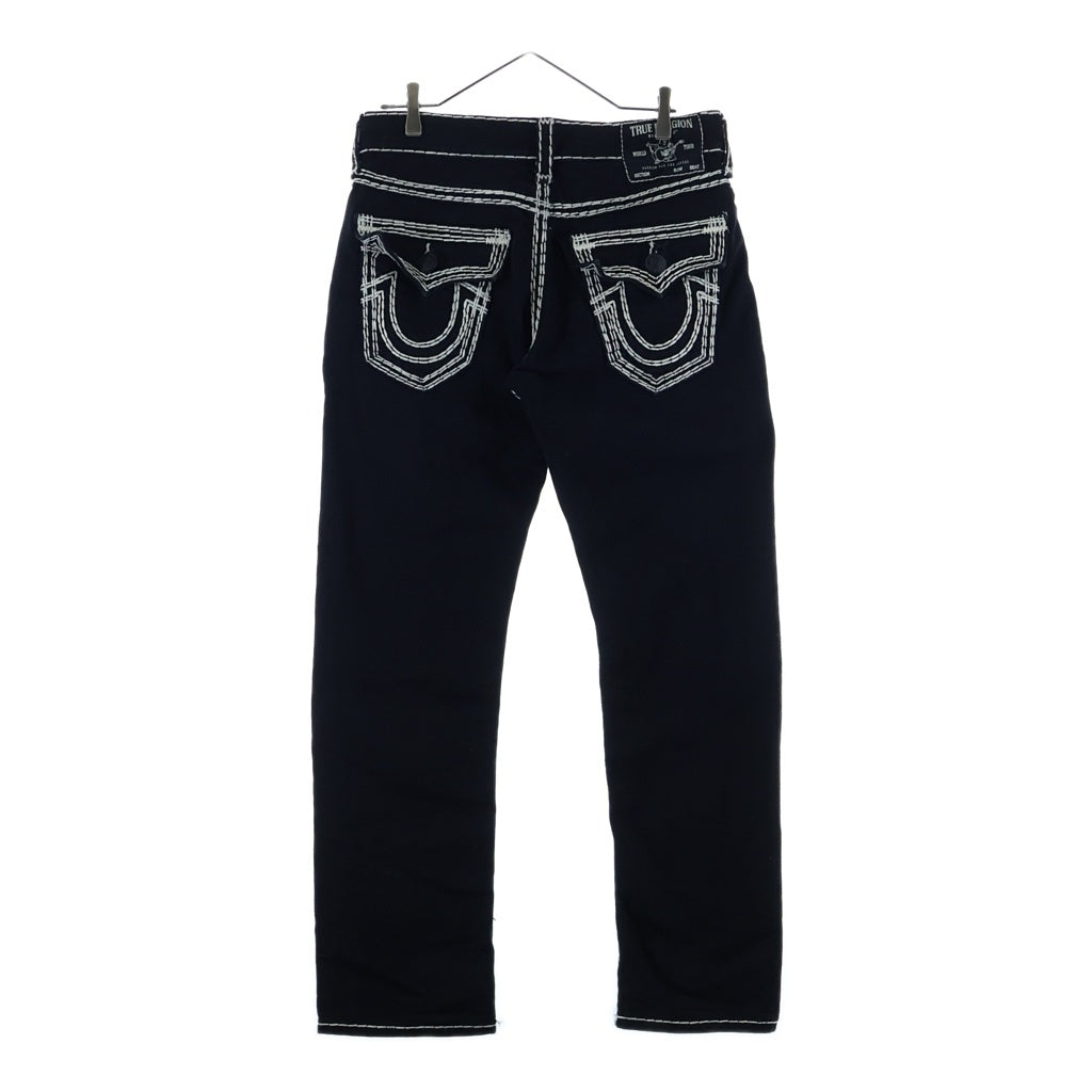 TRUE RELIGION(トゥルーレリジョン) ROCCO ROPE STITCH STRAIGHT JEAN ロッコ ロープ ステッチ ストレート ジーンズ パンツ ブラック