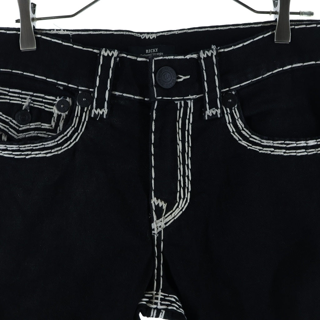 TRUE RELIGION(トゥルーレリジョン) ROCCO ROPE STITCH STRAIGHT JEAN ロッコ ロープ ステッチ ストレート ジーンズ パンツ ブラック