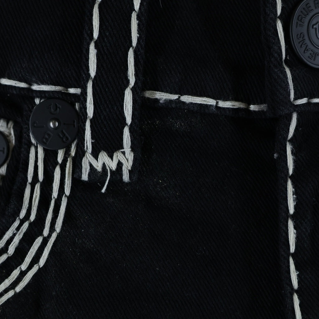 TRUE RELIGION(トゥルーレリジョン) ROCCO ROPE STITCH STRAIGHT JEAN ロッコ ロープ ステッチ ストレート ジーンズ パンツ ブラック