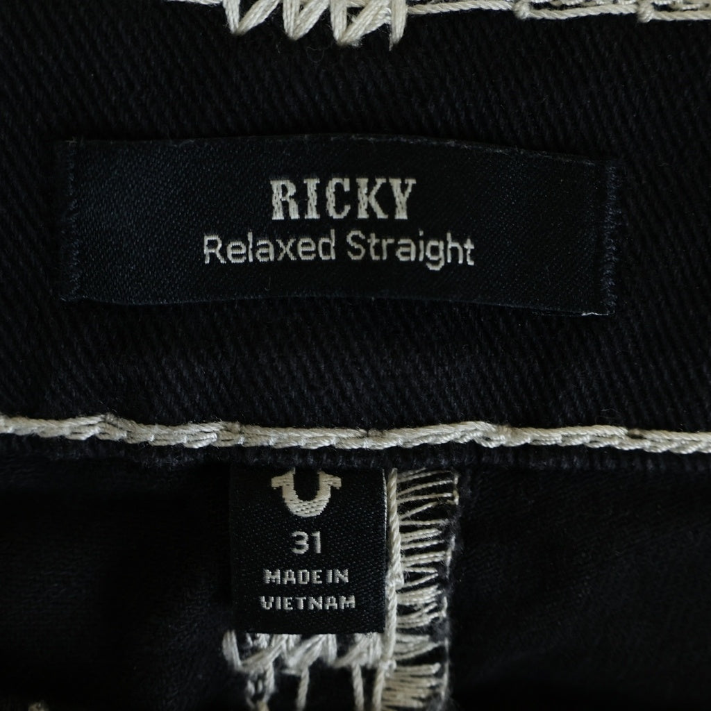 TRUE RELIGION(トゥルーレリジョン) ROCCO ROPE STITCH STRAIGHT JEAN ロッコ ロープ ステッチ ストレート ジーンズ パンツ ブラック