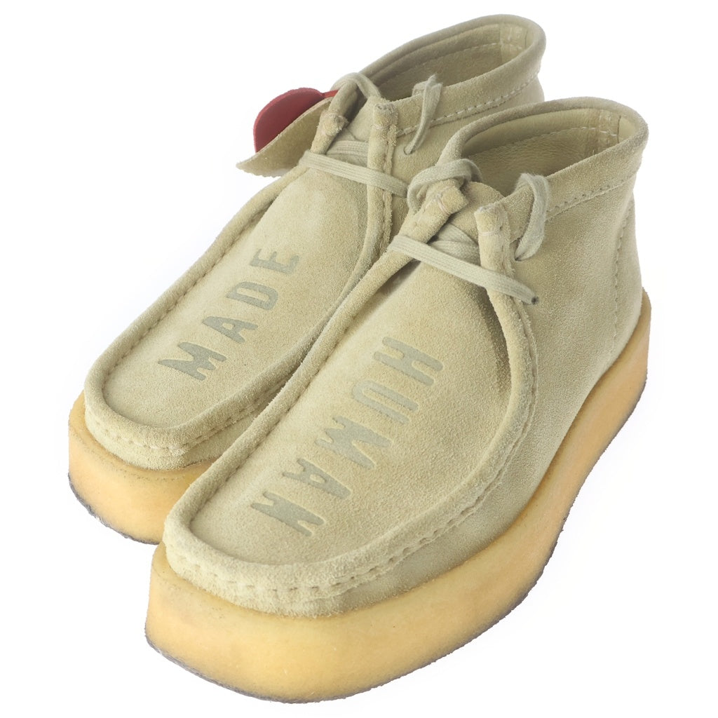 Clarks(クラークス) ×HUMAN MADE WALLABEE ヒューマンメイド モカシン アッパーロゴ デッキシューズ カーキ/ベージュ US9/26.5cm XX28GD008