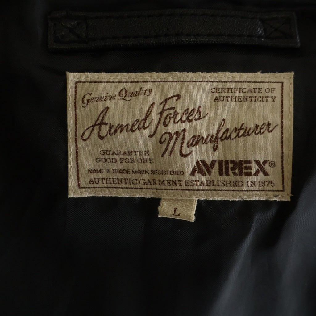 AVIREX(アヴィレックス) ラムレザー シングルライダース ジャケット ブラック 61681062