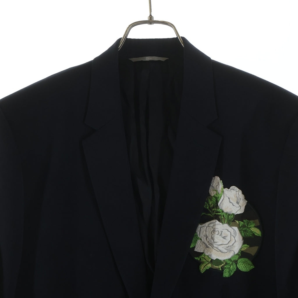 DIOR(ディオール) 16SS 白薔薇刺繍ウールシングルテーラードジャケット