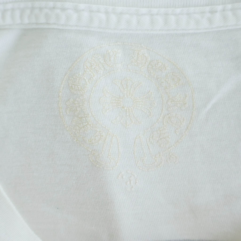 CHROME HEARTS(クロムハーツ) OLD CH S/S TEE オールド バックスクロールラベルプリント クルーネック半袖 Tシャツカットソー ホワイト