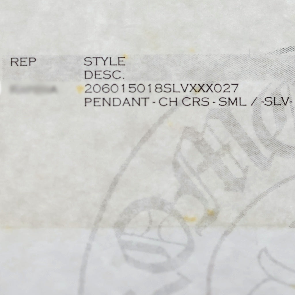 CHROME HEARTS(クロムハーツ) PPR CHN SML CH CRS ペーパーチェーンスモールCHクロス シルバーネックレス シルバー