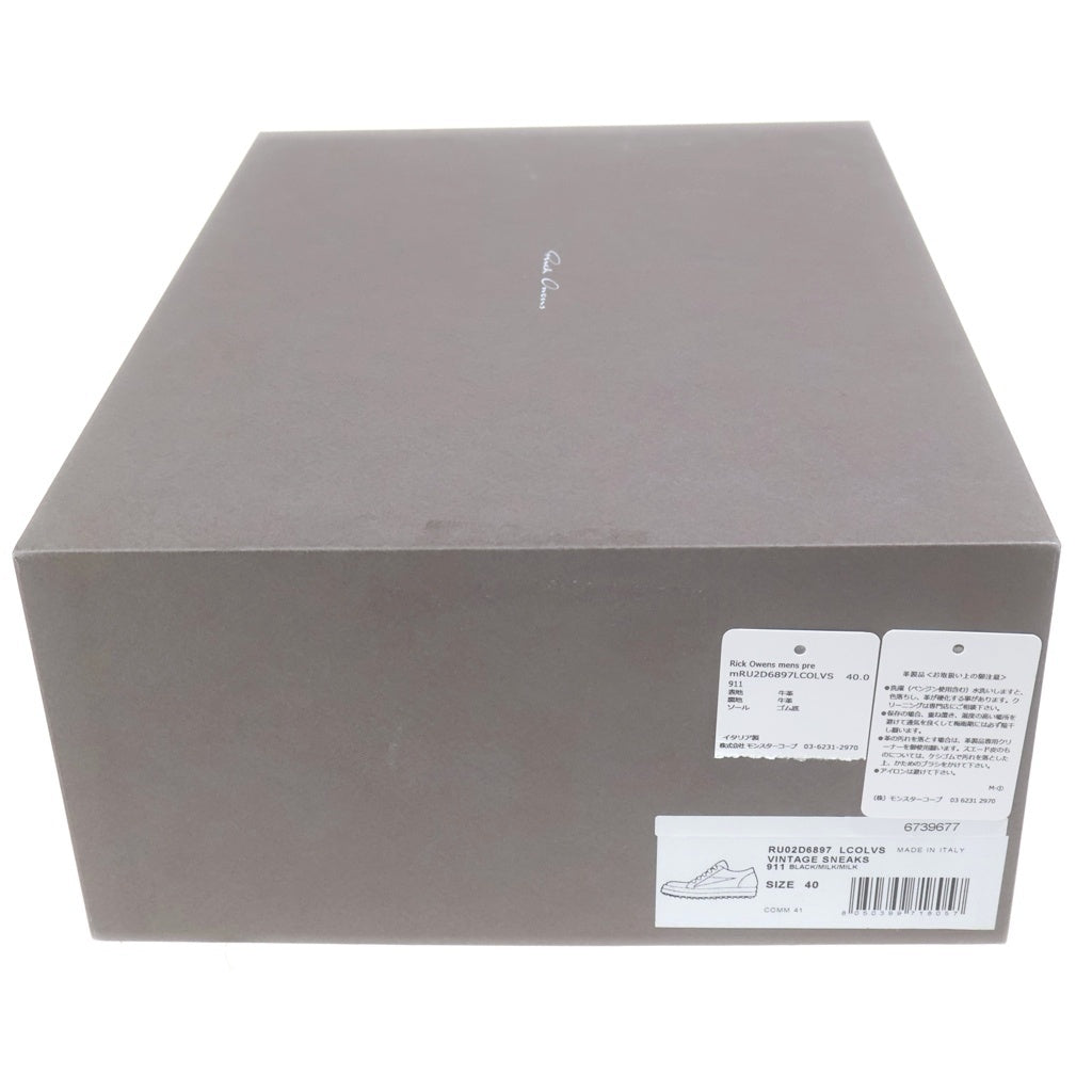 Rick Owens(リックオウエンス) VINTAGE SNEAKS ヴィンテージ レザー スニーカー ブラック RU02D6897 LCOLVS