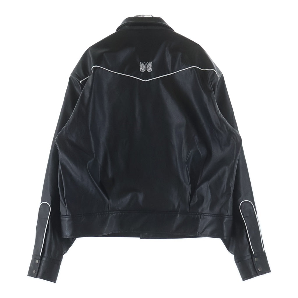 Needles(ニードルス) NUBIAN別注 PIPING COWBOY JACKET シンセティックレザー パイピング カウボーイ ジャケット ブラック RW1653