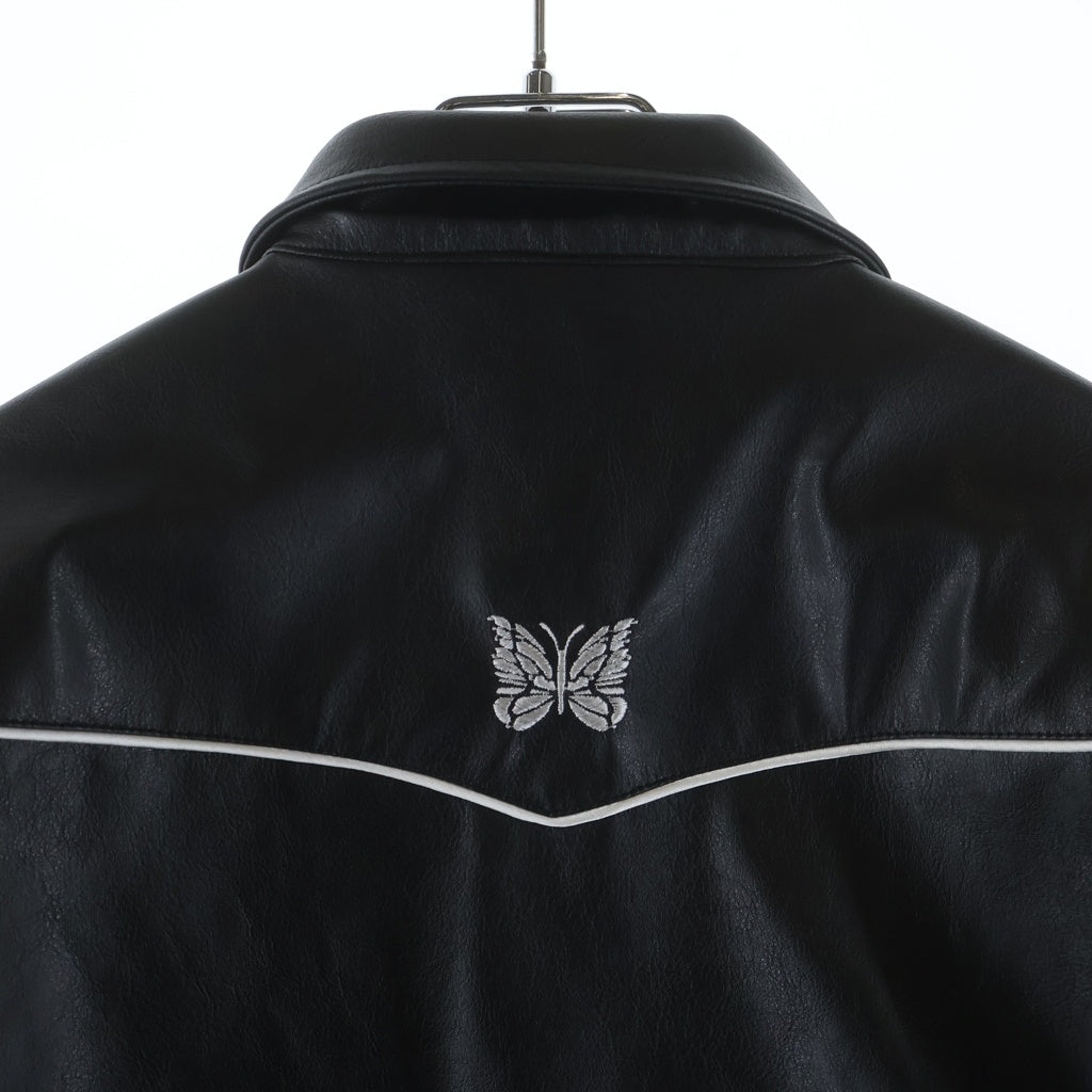 Needles(ニードルス) NUBIAN別注 PIPING COWBOY JACKET シンセティックレザー パイピング カウボーイ ジャケット ブラック RW1653