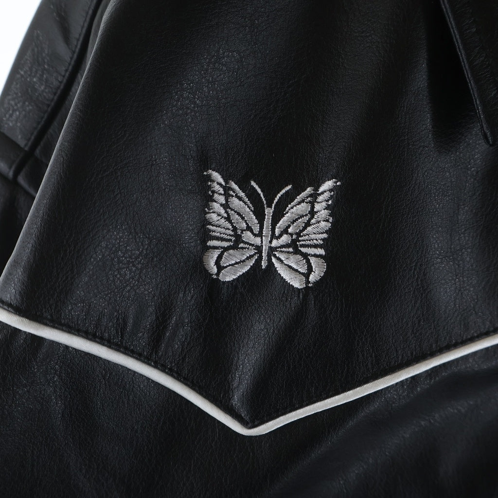 Needles(ニードルス) NUBIAN別注 PIPING COWBOY JACKET シンセティックレザー パイピング カウボーイ ジャケット ブラック RW1653