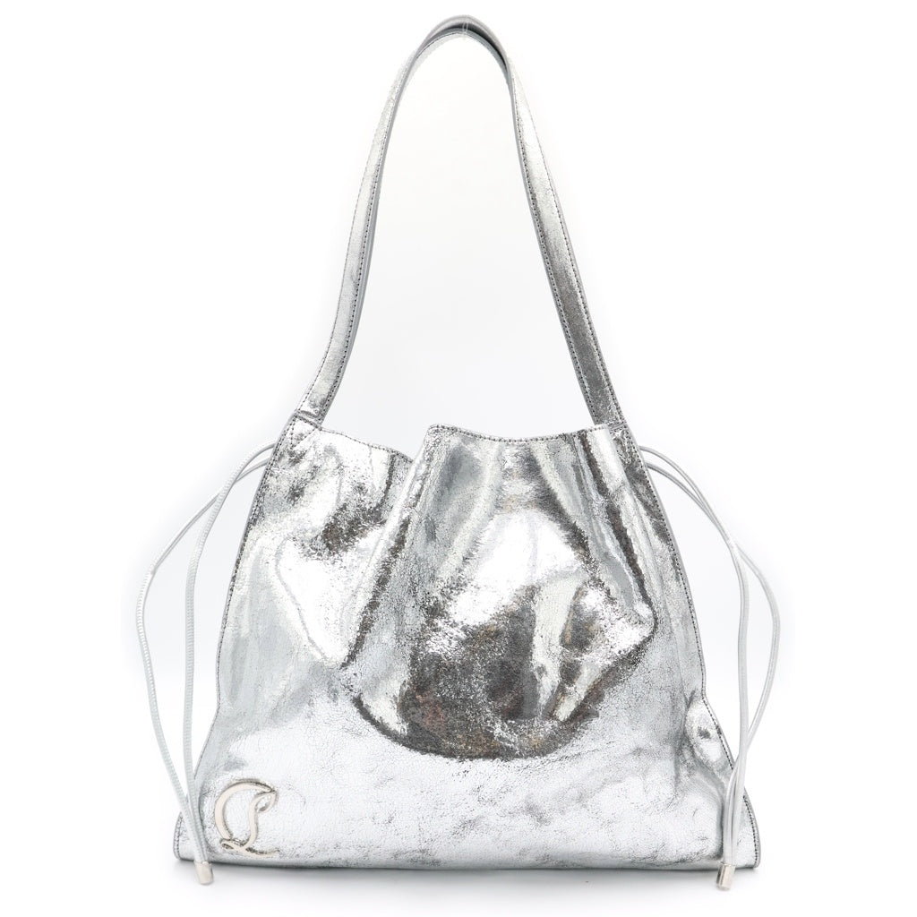CHRISTIAN LOUBOUTIN(クリスチャンルブタン) Le54 leather tote bag レザー メタリック トートバッグ シルバー レディース
