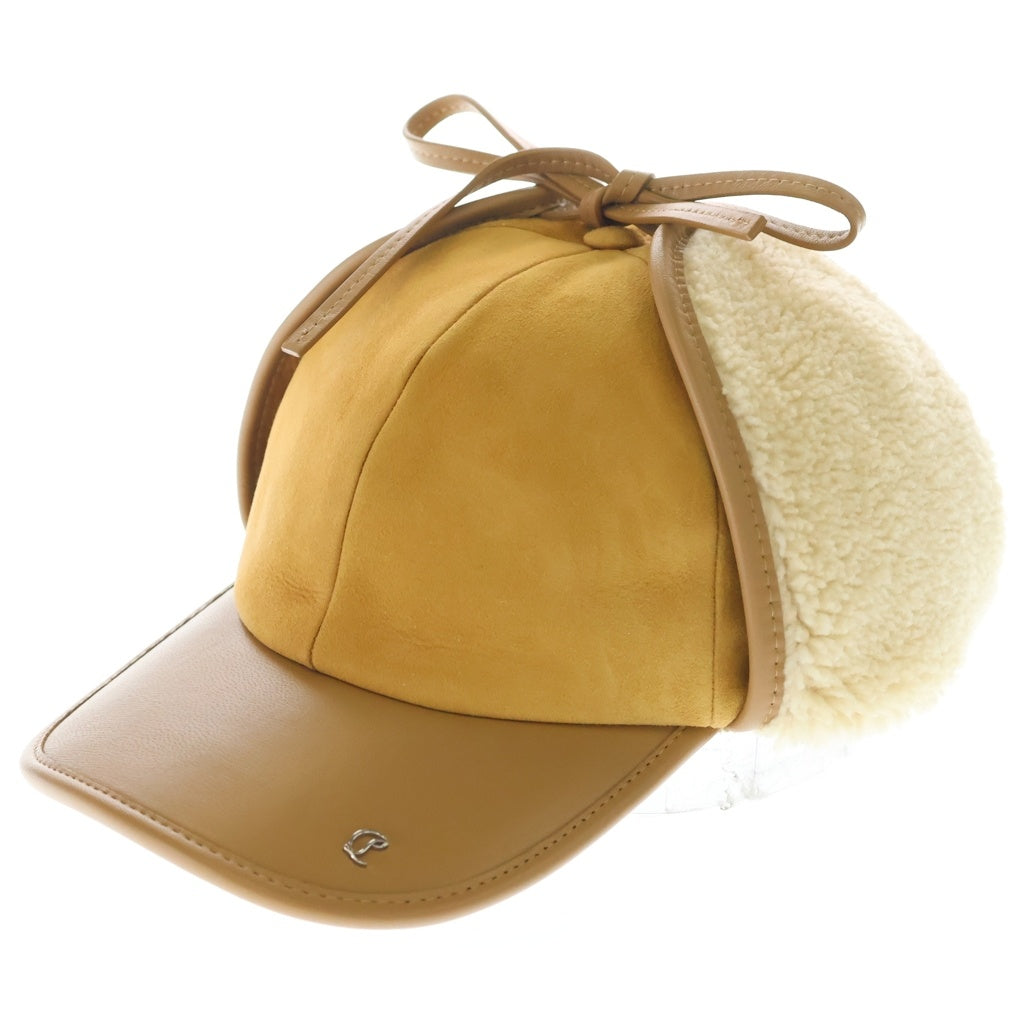 CHRISTIAN LOUBOUTIN(クリスチャンルブタン) Lamb nappa leather Cap ラムレザー フライト キャップ ブラウン 1265135-F780