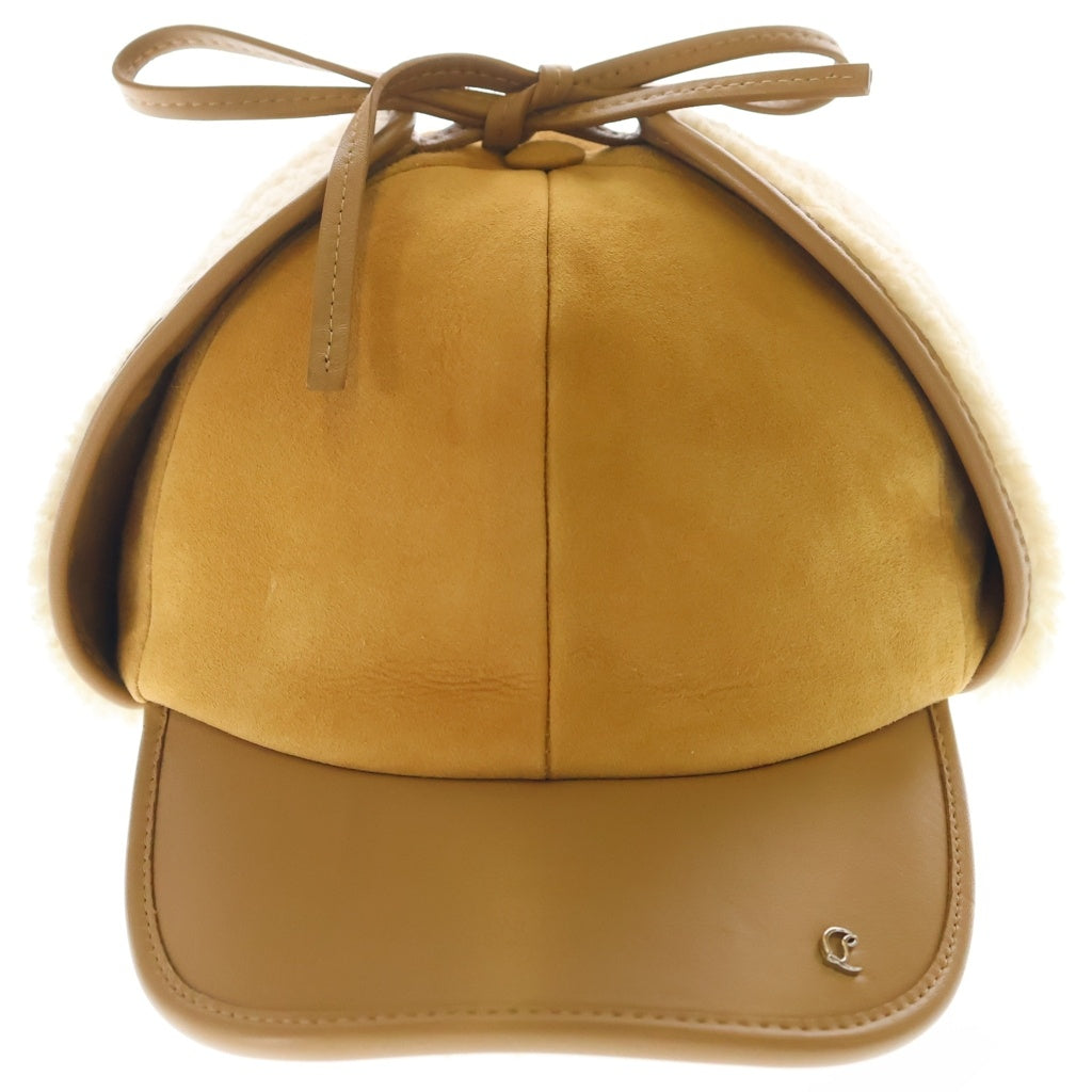 CHRISTIAN LOUBOUTIN(クリスチャンルブタン) Lamb nappa leather Cap ラムレザー フライト キャップ ブラウン 1265135-F780