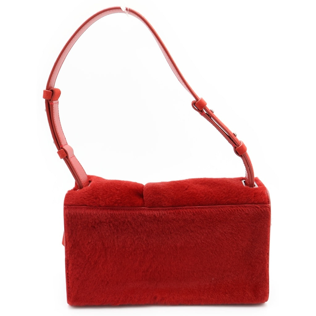 CHRISTIAN LOUBOUTIN(クリスチャンルブタン) Baggy Small Beige Shoulder Bag バギー フォールドオーバートップ スモール ショルダーバッグ レッド レディース