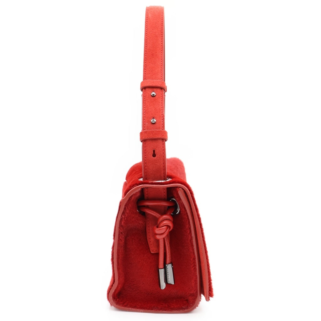 CHRISTIAN LOUBOUTIN(クリスチャンルブタン) Baggy Small Beige Shoulder Bag バギー フォールドオーバートップ スモール ショルダーバッグ レッド レディース