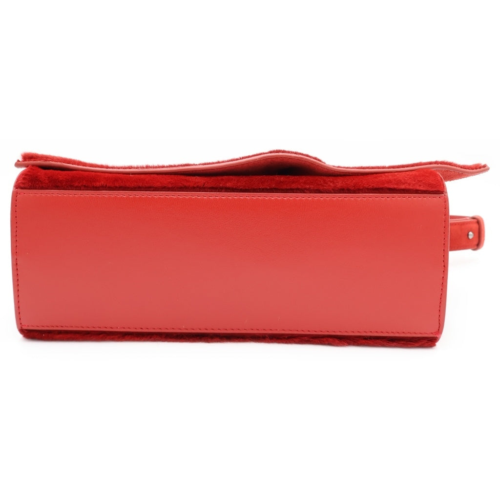 CHRISTIAN LOUBOUTIN(クリスチャンルブタン) Baggy Small Beige Shoulder Bag バギー フォールドオーバートップ スモール ショルダーバッグ レッド レディース