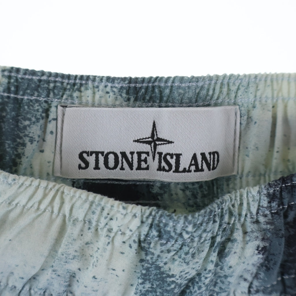 STONE ISLAND(ストーンアイランド) Leaf Camo Nylon Shorts ナイロン リーフカモ ショートパンツ ホワイト/ブルー 7615B04X8
