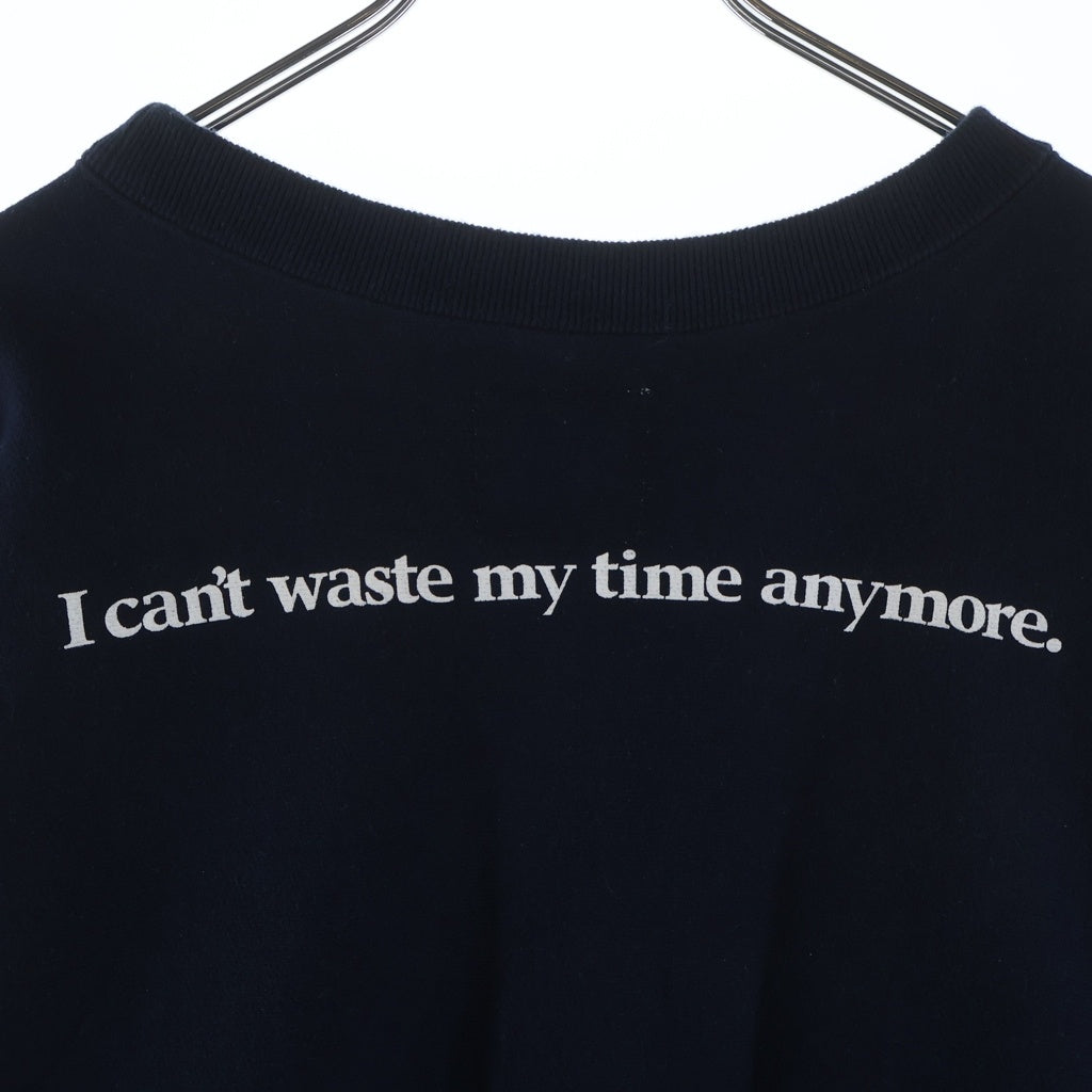 WASTED YOUTH(ウェイステッドユース) Heavy Weight Sweatshirt ロゴ刺繍 ヘビーウェイトクルーネックスウェットトレーナー ネイビー