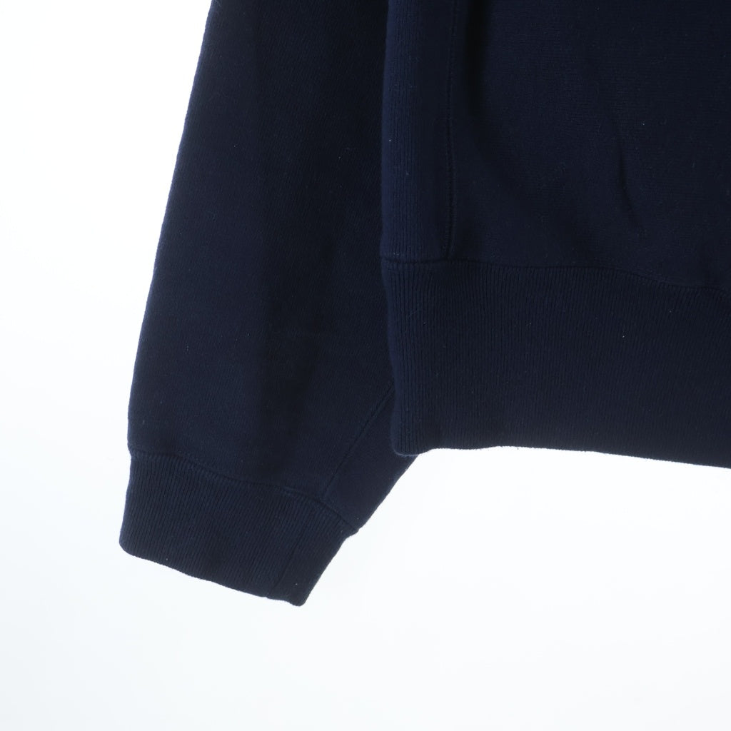 WASTED YOUTH(ウェイステッドユース) Heavy Weight Sweatshirt ロゴ刺繍 ヘビーウェイトクルーネックスウェットトレーナー ネイビー