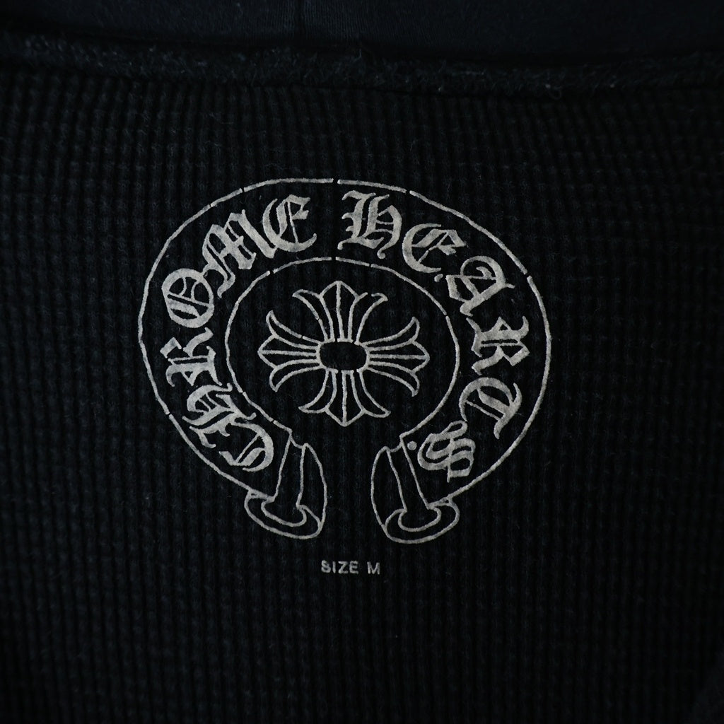 CHROME HEARTS(クロムハーツ) 裏地サーマル スクロールラベルプリント ダガージップアップパーカー フーディ ブラック