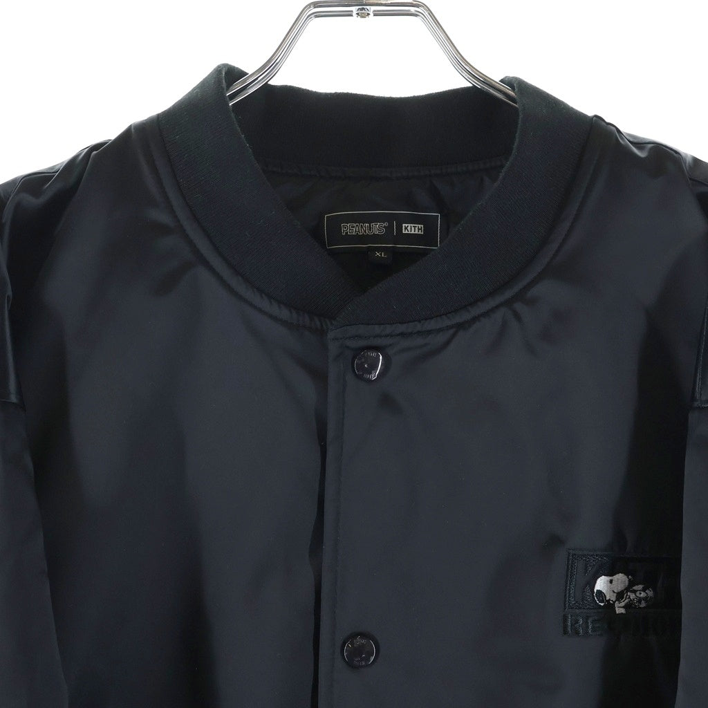 KITH(キス) × PEANUTS 75周年記念 ボンバージャケット ブラック 25-011